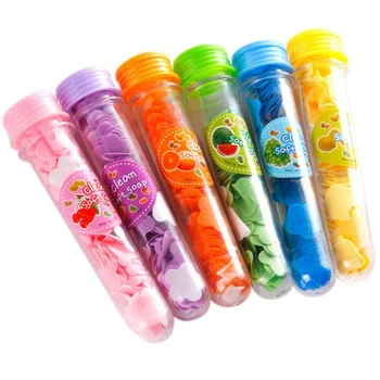 

1 x Portable Body Washing Bath Foaming Flower Paper Soap Slice Confetti - Random Color