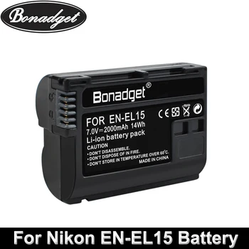 

Bonadget EN-EL15 ENEL15 Rechargeable Digital Battery En-EL15A ENEL15 2000mAh Camera Battery For Nikon D500 D750 D800 D7100 D7000