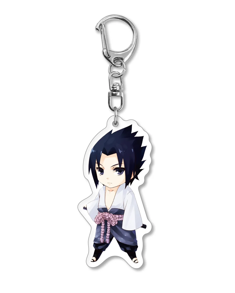 20Pcs/Lot Cartoon Anime Acrylic Keychain Uchiha Sasuke Hatake Kakashi Figure Pendant Keyring Jewelry Wholesale