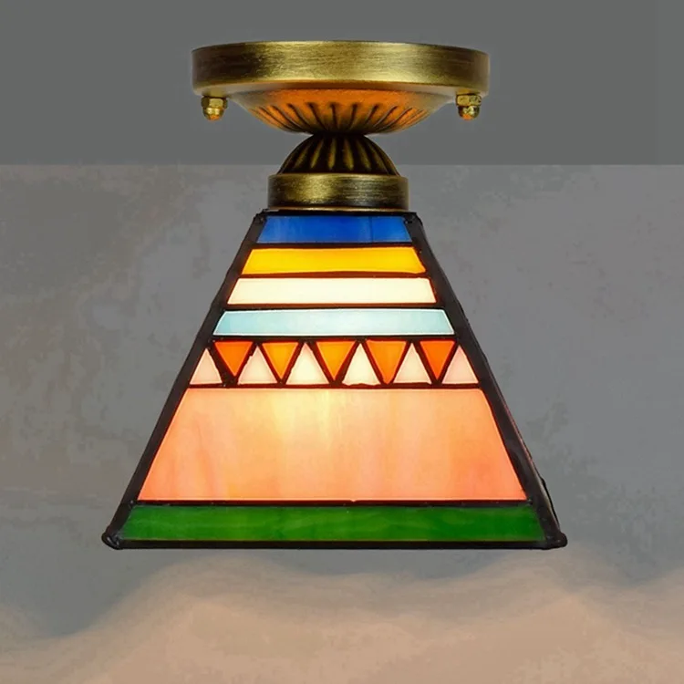 

Ou 6 inches 15 cm tiffany stained glass art lamp corridor corridor balcony small dome light pyramid