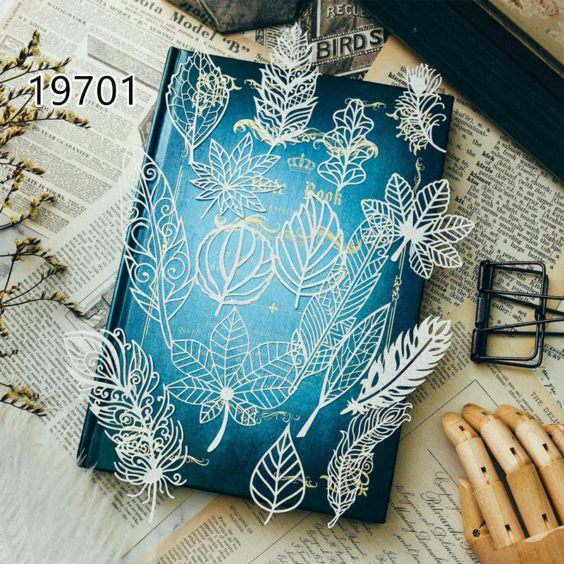 

10pcs White Lace Feather leaf Papers For DIY Scrapbooking/Card Making/Kids Fun Decoration Supplies