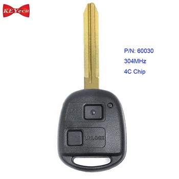 

KEYECU for Toyota Avensis Corolla Landcruiser RAV4 Tarago Remote Key Fob 304MHz 4C Chip P/N 60030