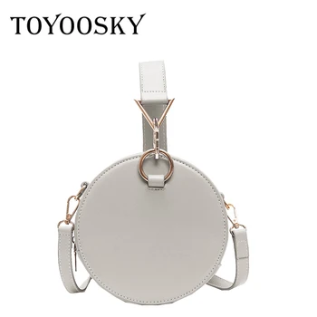 

TOYOOSKY Fashion Leather Round Bag Solid Color Crossbody Bags for Women 2020 Evening Wrist Shoulder Bag Circle Ladies Hand Bags