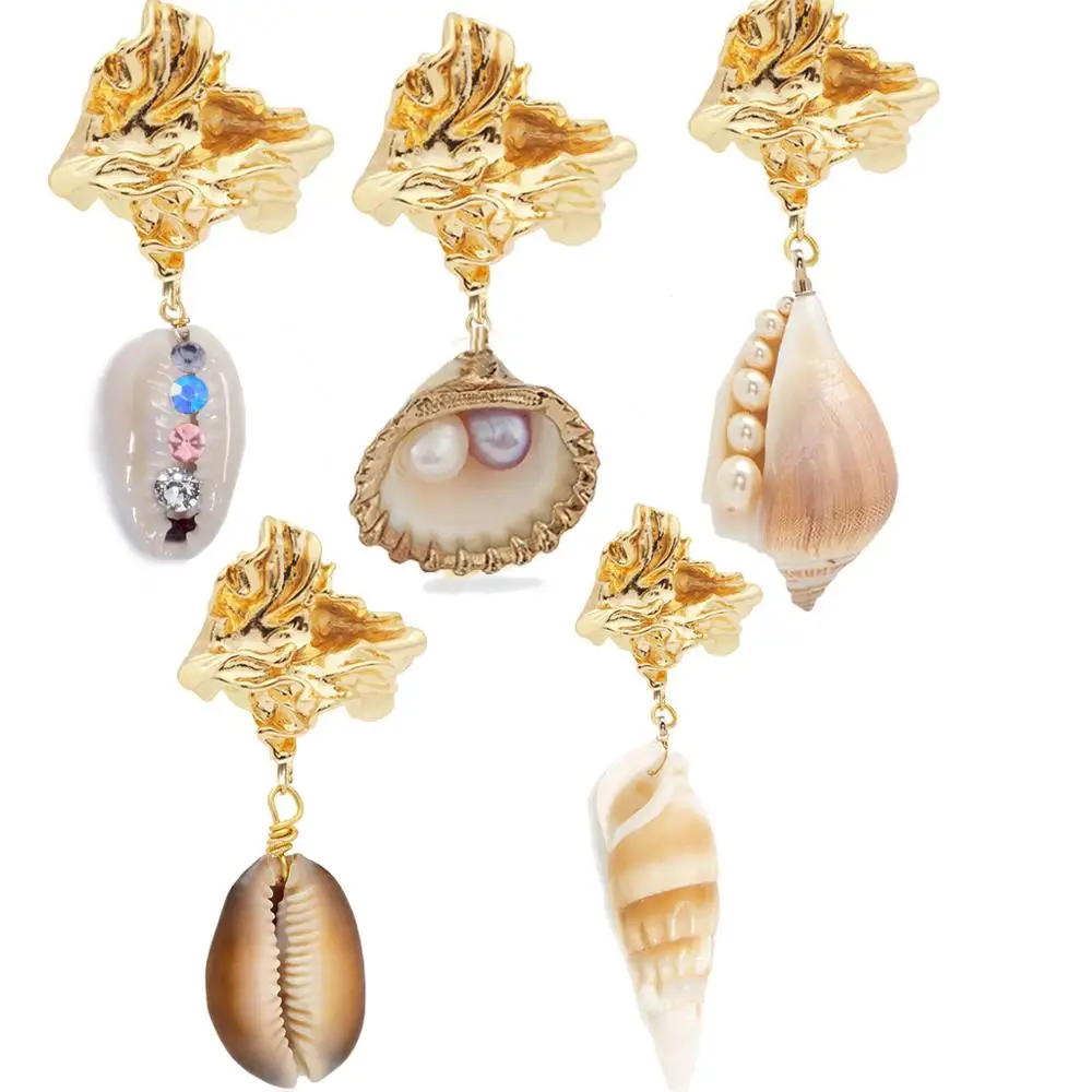 2019 богемные серьги Cowrie Shell для женщин серьги-подвески эффектные Висячие морская