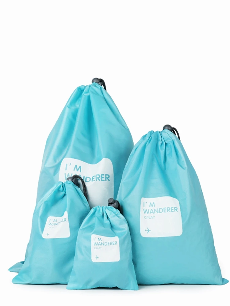 Travel Drawstring Four Piece Nylon Waterproof Bag Clothing Sundries