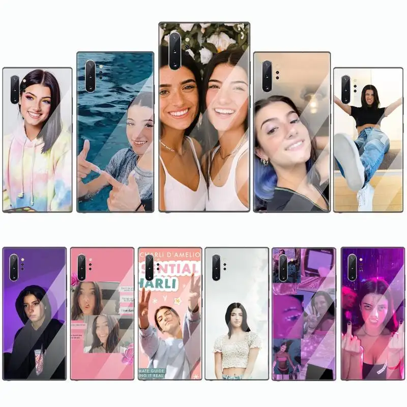 

Charli Damelio Transparent fashion sexy Phone Case Tempered glass For Samsung S6 S7 edge S8 S9 S10 e plus note8 9 10 pro