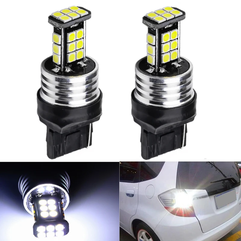

2x 7443 7440 Signal Lamp T20 Led Bulbs Led 24SMD 3030 WY21W W21/5W W21W LED Turn Signal Light Reverse Tail Brake Lights white