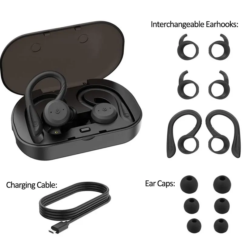 Настоящие Bluetooth V5.0 наушники TWS IPX7 водонепроницаемые мини Двойные беспроводные наушники 3D стерео звук беспроводная гарнитура для спорта вождения