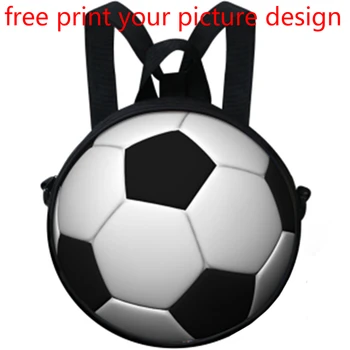 

3D football free design pattern children's bag custom picture photo printed logo female children backpack boy travel backpack