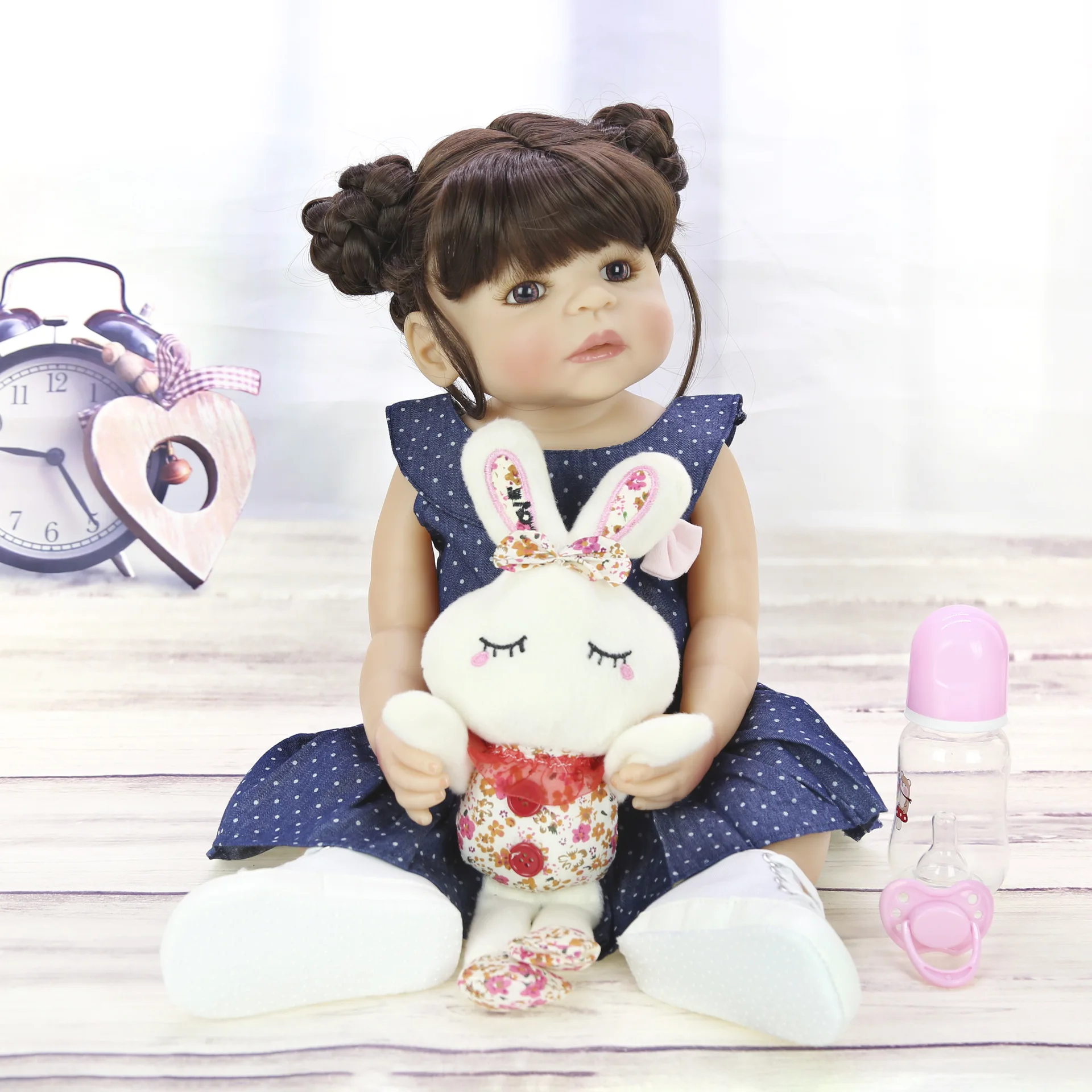  Keiumi 22-Inch All Silica Gel Reborn Baby Doll Reborn Baby GIRL'S Model Infant Safe Non-toxic