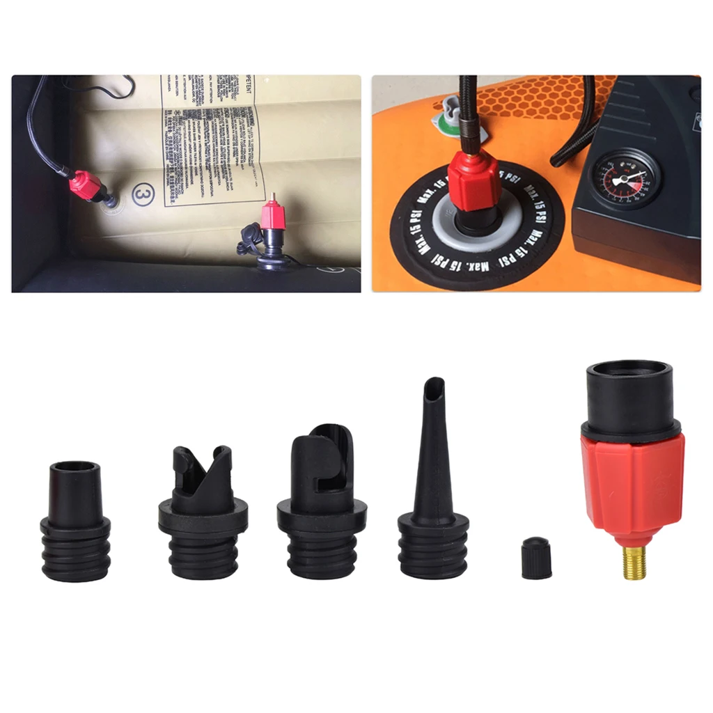 5-part Pump Adapter, Valve Adapter, 4 Nozzles, Inflatable Boat for Kayak