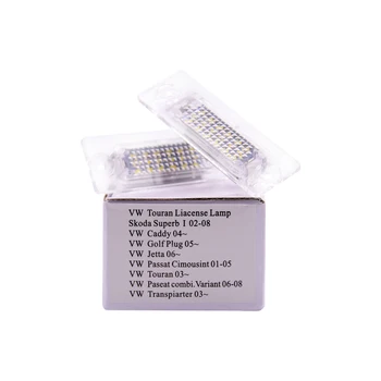 

2Pcs Car 18LED No Error Number License Plate Light Lamp For VW Touran Passat Cimousint B5.5 SKODA Superb 1 3U B5 Car Accessories