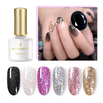 

BORN PRETTY 6ml Sequins Gel Polish Varnish Glittery Shining UV Gel Pink Gold Silver Soak Off Nail Art Gel DIY Design Design
