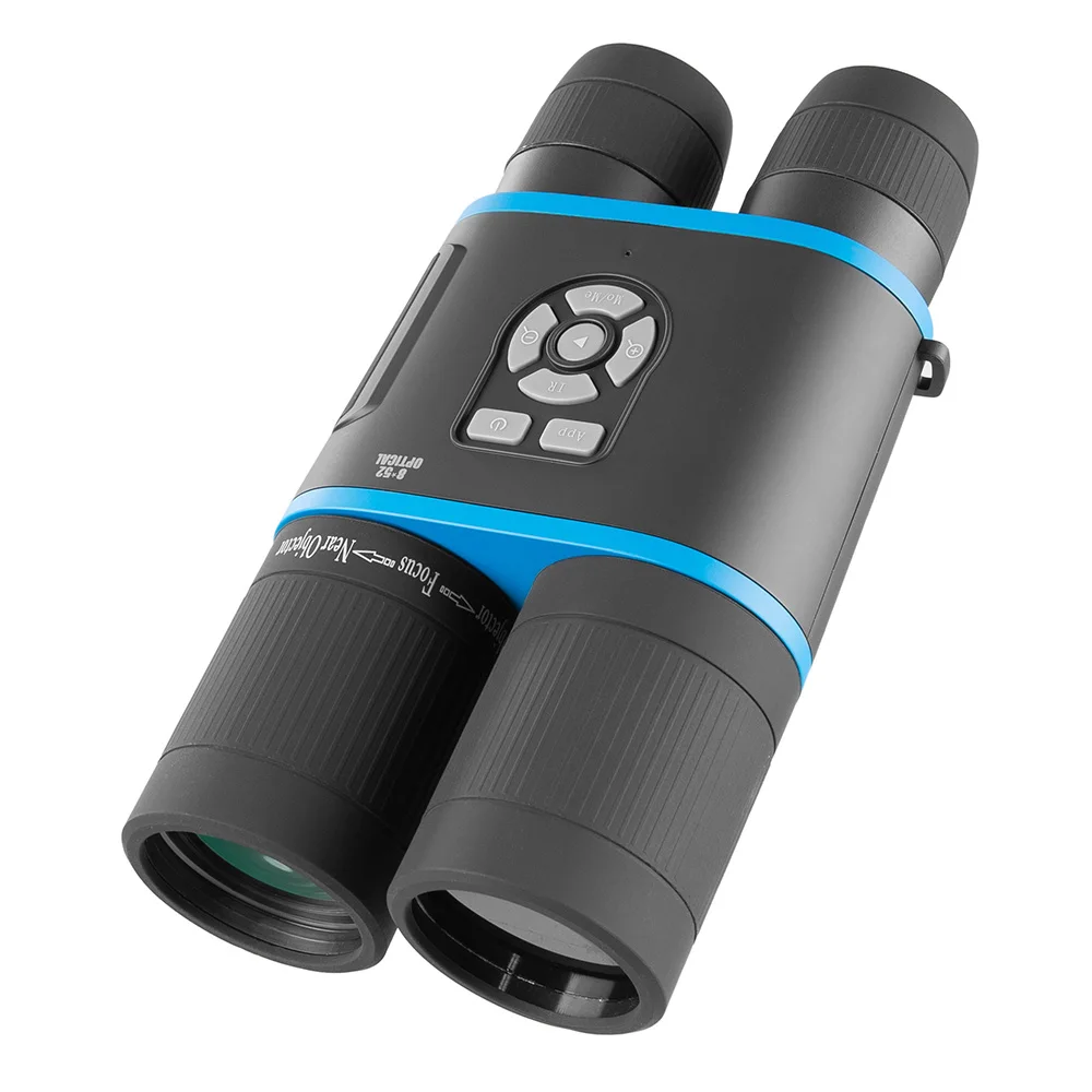 1080P бинокулярное устройство ночного видения 8X52 Цифровой охотничий инфракрасный беспроводной телефон соединение день ночь цветной бинокль телескоп - Цвет: Black
