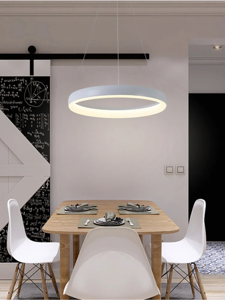 Circular living room chandelier Modern Minimal Restaurant Light Creative Bedroom Hall Lighting Nordic LED room chandelier