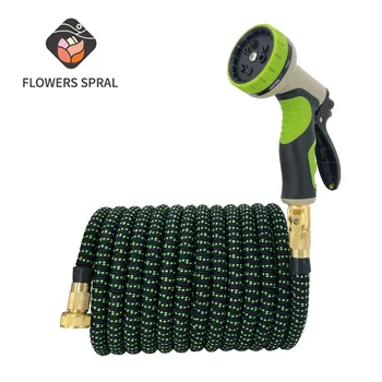 

High Quality Garden Hose Magic Telescopic Rubber Watering Hose High Pressure Car Wash Hose Brass 3/4 Connector With Water Gun