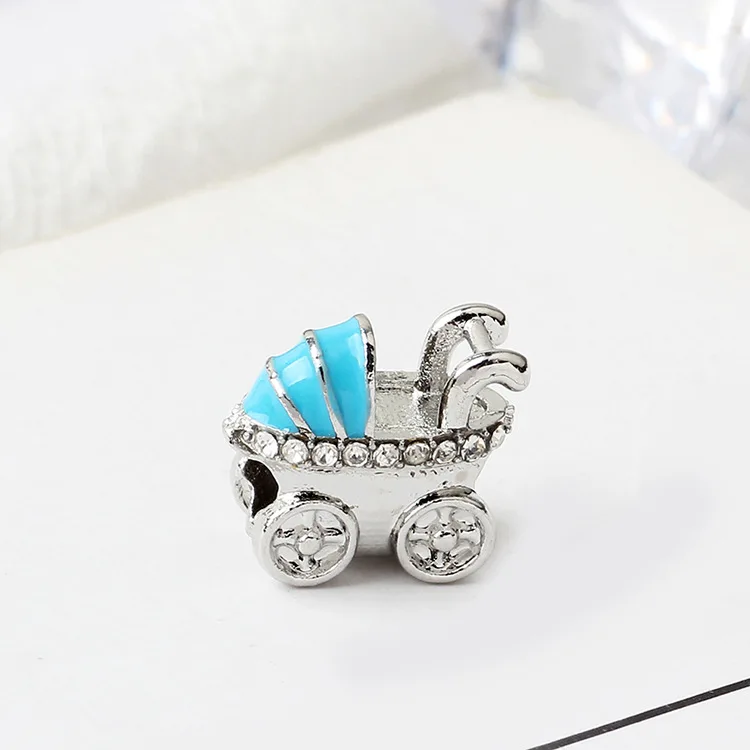 Европейский DIY детская коляска Кристалл шармы Бусины Подходят Pandora Подвески Браслеты для женщин День Святого Валентина Bijoux брелок