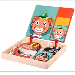 13 комплектов Детский обучающий воображаемый игровой игрушки Магнитный пазл деревянная игрушка деревянные пазлы для детей деревянные