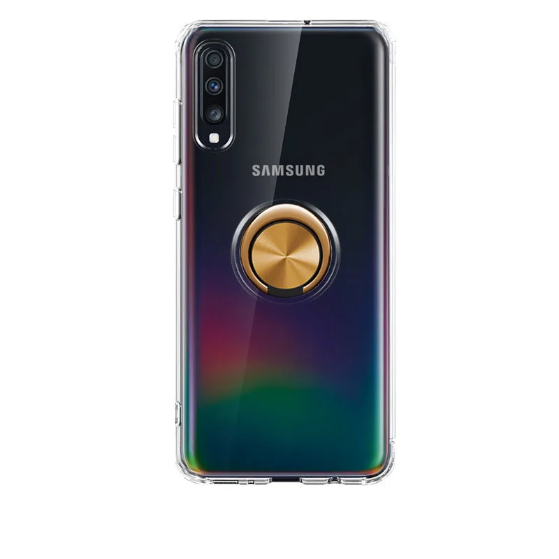 Для samsung Galaxy A70 чехол Clear кольцо из ТПУ телефонные чехлы для samsung A10 A20 A20e A30 A30s A40 A50 A50s A60 A70 A80 A90 чехол - Цвет: Золотой