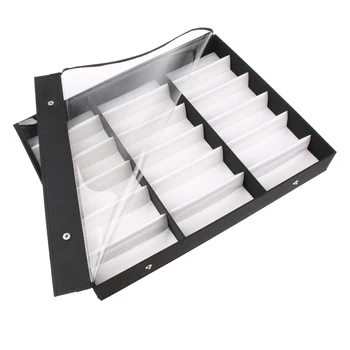 

Sunglasses Organizer With Clear Cover Display Case Holder with Clear Cover for 18 Pairs Eyeglasses, Dust Proof