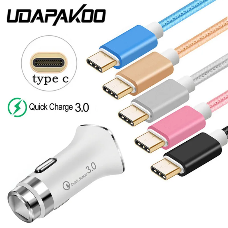 Быстрое зарядное устройство для автомобиля QC 3 0 адаптер USB Type C huawei p9 p10 p20 P30 lite mate 20