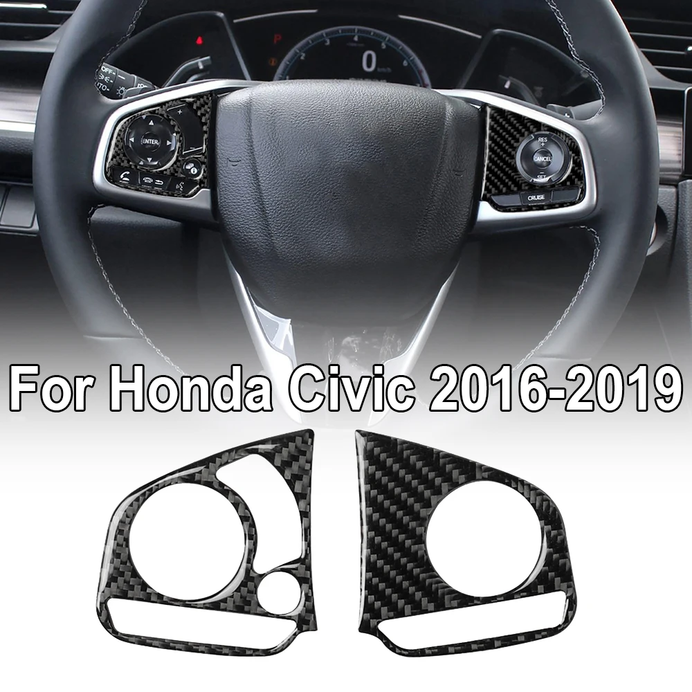 Наклейки на руль 2 шт. отделка крышки фитинг для Honda Civic 2016 2019 аксессуары молдинги