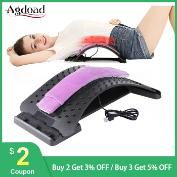 

Agdoad USB Heat Moxa Therapy Back Stretcher Adjustable Lumbar Traction Stretching Device Disc Herniation Waist Spine Pain Relief