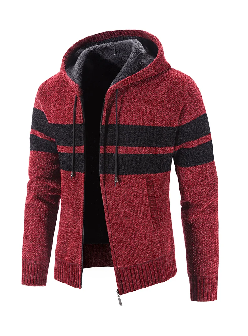 Acheter Cardigan Tricoté En Velours Pour Hommes, Automne Et Hiver, Cardigan En Laine Décontracté épais Et Chaud, Manteau Polaire