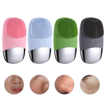 

Waterproof Sonic Vibration Face Cleaner Facial Cleansing Brush Silicone Massager Electric Deep Pore Cleaning Skin Care Machine