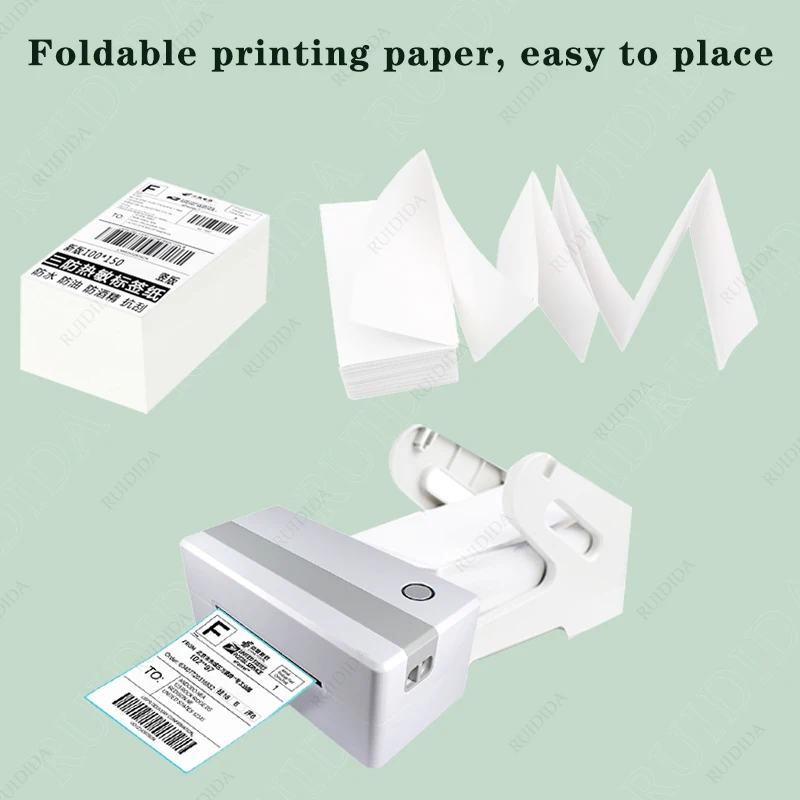 프린터 접이식 열전사 라벨 배송 바코드 스티커, 100x100mm, 4x4 인치, 100x150mm, 4X 6 인치, 76x130mm