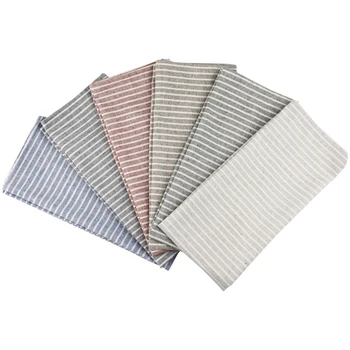 

5Pcs Table Napkin Placemat Heat Insulation Striped Napkin Fabric Table Placemats Background Cotton Linen Cloth 40X60cm