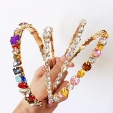 Ztech цинковый сплав Красочные Хрустальная лента для волос Для женщин свадебные туфли со стразами и кристаллами головная повязка, аксессуары для волос вечерние ювелирные подарки другу
