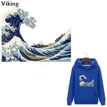 

20pcs/set Kanagawa Wave Heat Transfer Patches Iron-On Patch Hangbag Jacket Accessory Ironing Stickers Diy Thermal Patches G0239