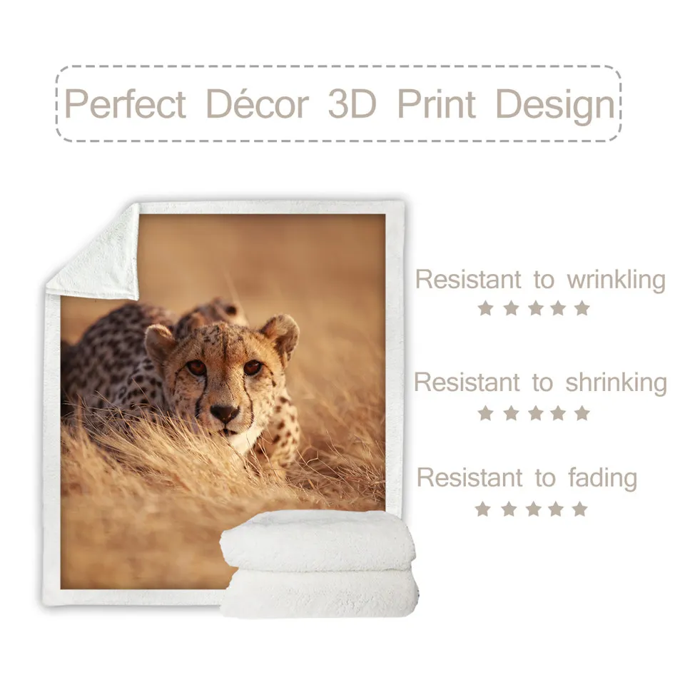 BeddingOutlet одеяло из шерпы с леопардовым принтом в виде гепарда для кровати 3D