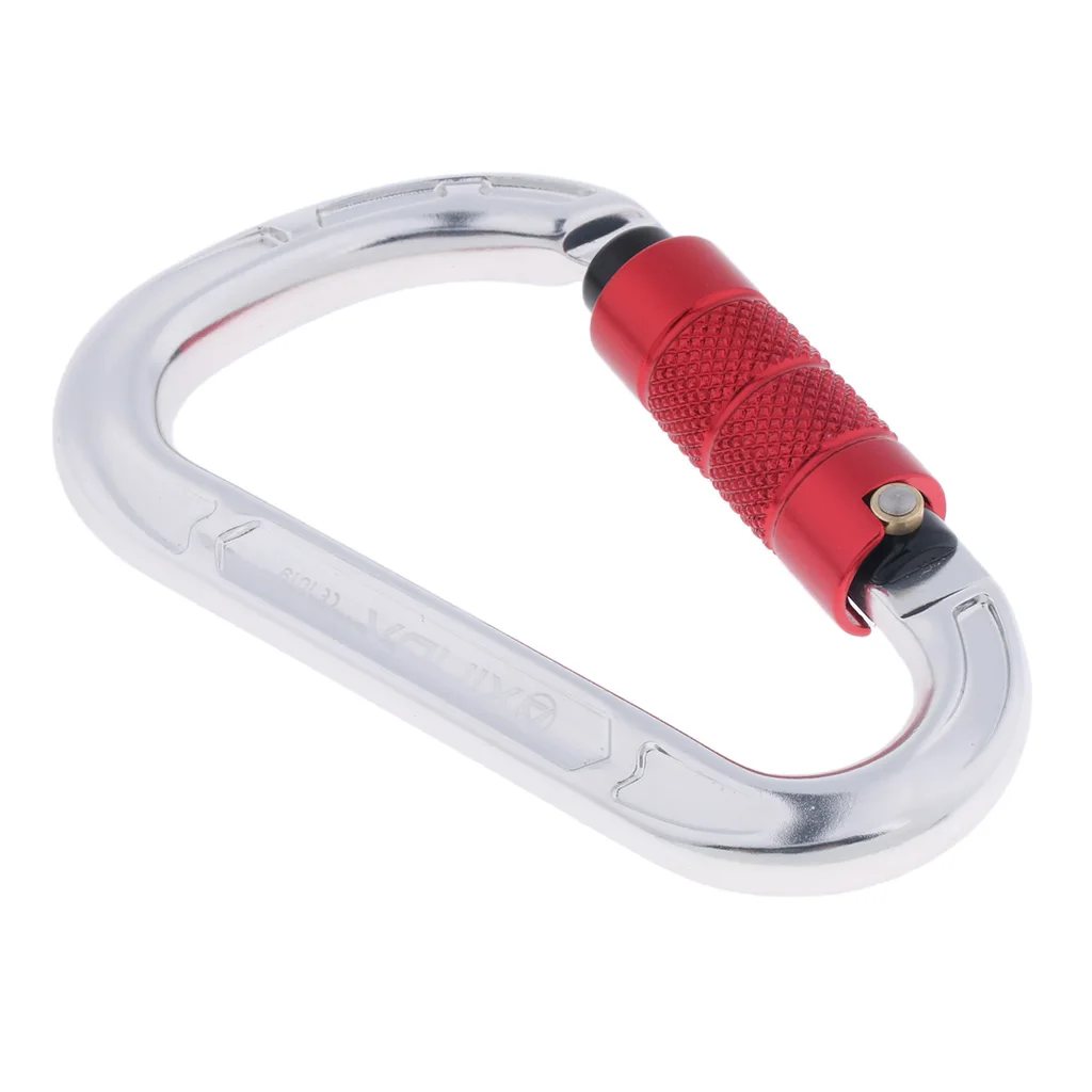 Climbing 22KN Screw Gate Auto Locking Carabiner Buckle Hook Clip Hardware Equipment