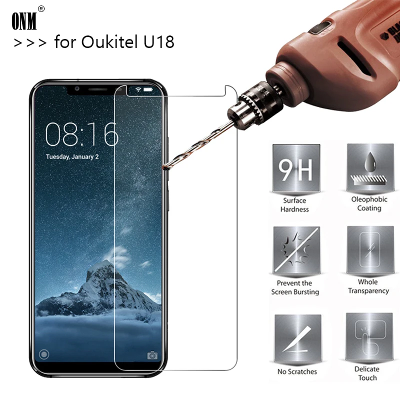 

2.5D 0.26mm 9H Premium Tempered Glass For Oukitel U18 Screen Protector Toughened protective film For Oukitel U18 5.85 inch