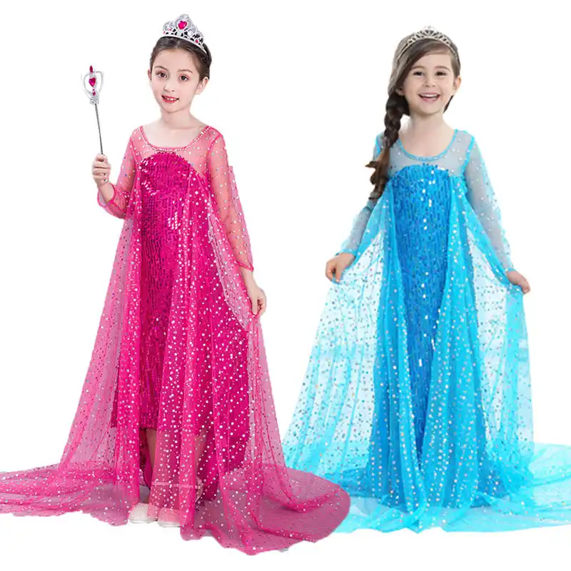 Frozen 2 Princesa De Lujo Elsa Vestido De Navidad Carnaval Ninas Elsa Traje Ninos Lentejuelas Vestidos De Boda Ropa De Fiesta De Cumpleanos Aliexpress