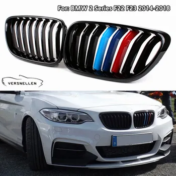

Pair Car Front Grills Kidney Grill Bumper Grilles for BMW 2 Series F22 F23 2014-2018 Car Styling Single Salt Carbon Fiber & ABS