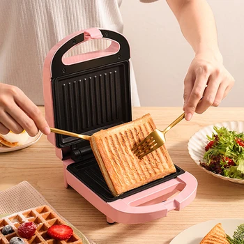 

650W Electric Sandwich Maker Breakfast Machine Household 200V Egg Cake Oven Sandwichera Waffle Toster Electric Heating Toast EU