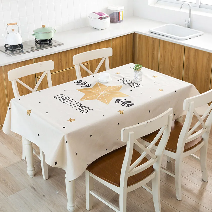  Geometric Tablecloths Modern Christmas Decor Dining Table Joyous Table Cover Home Furniture Dustpro