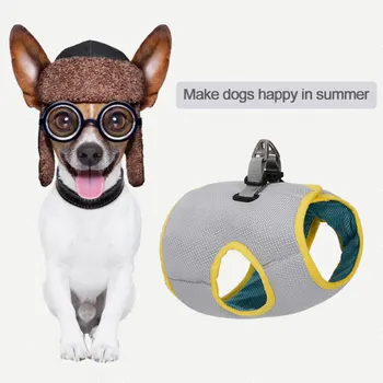 

Summer Pet Dog Comfortable Breathable Cooling Camisole Adjustable Pet Mesh Cooler Jacket Clothes Quick Release Dog Costume