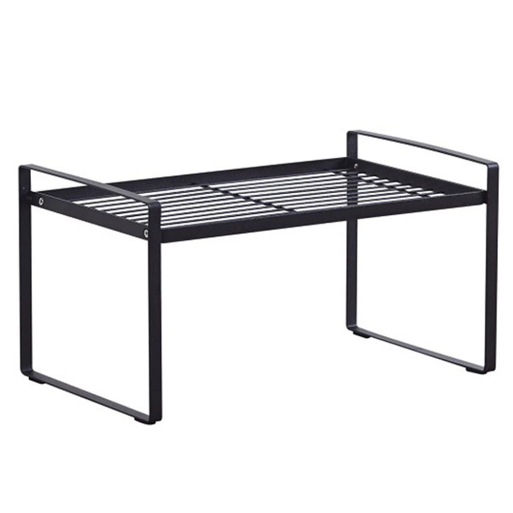 Черный Dish Holder Seasoning Professional Multi Function Durable Storage Rack Iron Art Solid Kitchen Organiser Household Cabinet Shelf - Цвет: Черный