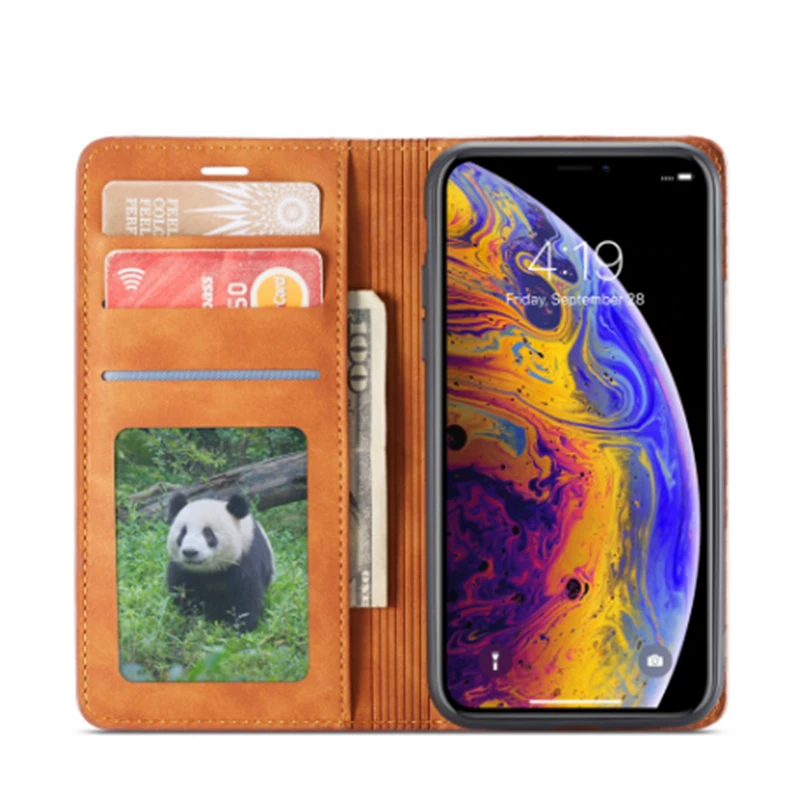 

For iPhone8 XS MAX XR X 8Plus 6 6S Plus 7 Plus 5 5S SE Leather Flap Wallet Magnetic Case