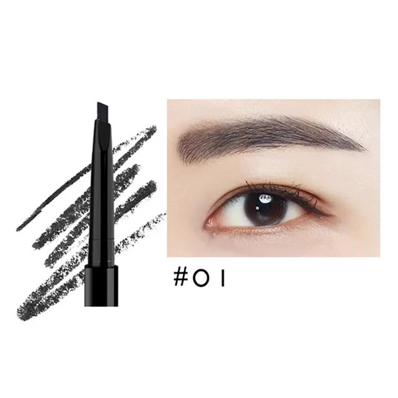 New 1pc Waterproof Natural Eye Brow With Brush Eyebrow Pencil 5 Colors Soft And Smooth Automatic Makeup Tools