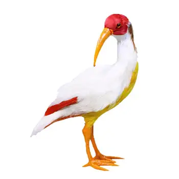 

1PC Simulation Scarlet Ibis Ornament Artificial Feather Bird Decor DIY Crafts Fake Bird Model Photo Props Desktop Adornment