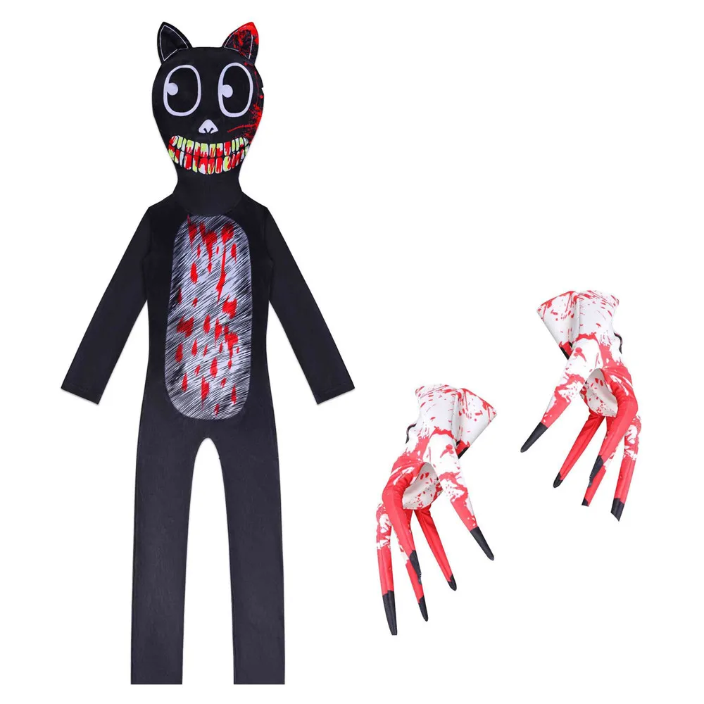 Хэллоуин карнавал ужас мультяшный костюм черный кот лапа крови перчатки для