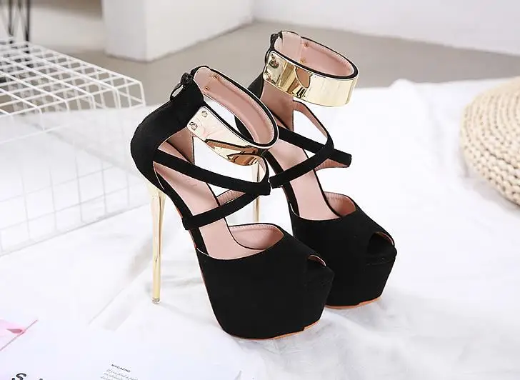 a a&& the new 2019 bare footed strappy sandals with super high