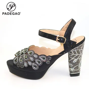 

2020 New Design Women Matching Shoes without Bag Set Office Lady Shoes in Black Color Mature Style Shoes for Party
