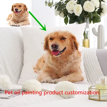 

Custom oil painting pet pillow case, personalized pillow case, your custom design, custom Christmas gift cushion cover,