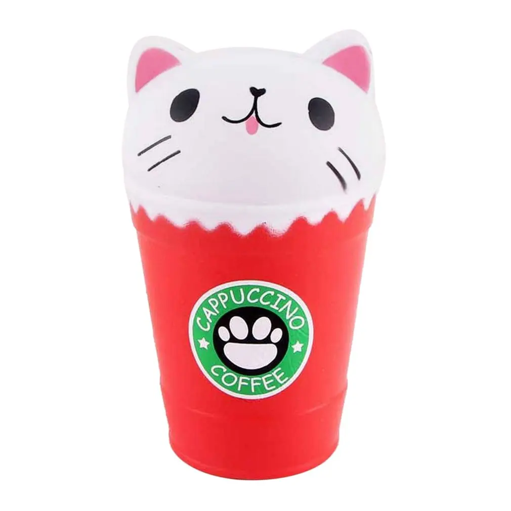 

Squishy Toy Kawaii Coffee Cup Cat Head Scented Toys Practical Slow Rising Squeeze Toys Anti-strss Best Gift Stress Reliever Toys